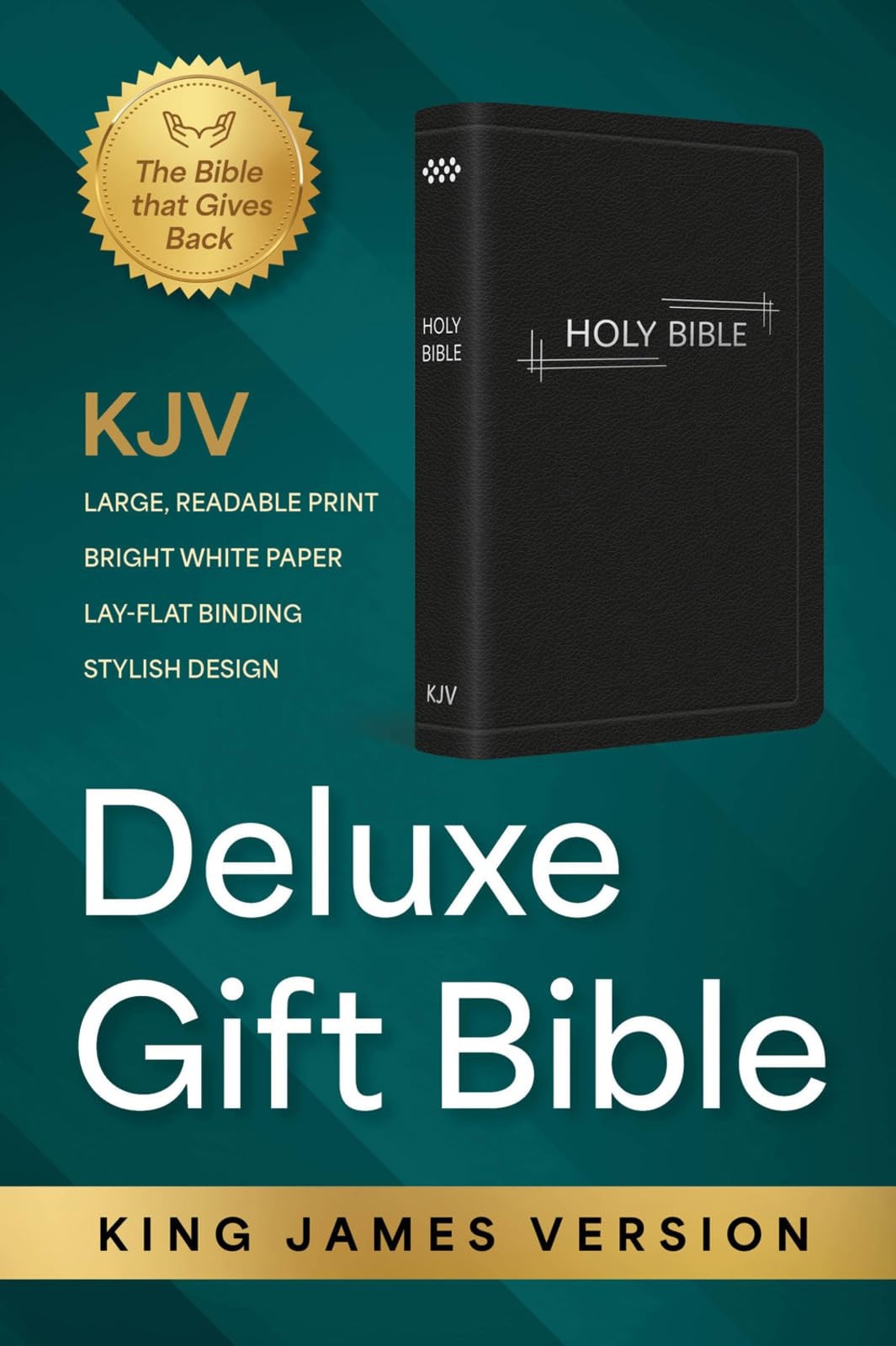 KJV Holy Bible: Deluxe Gift Bible - Black with Silver Frame King James Version Bible