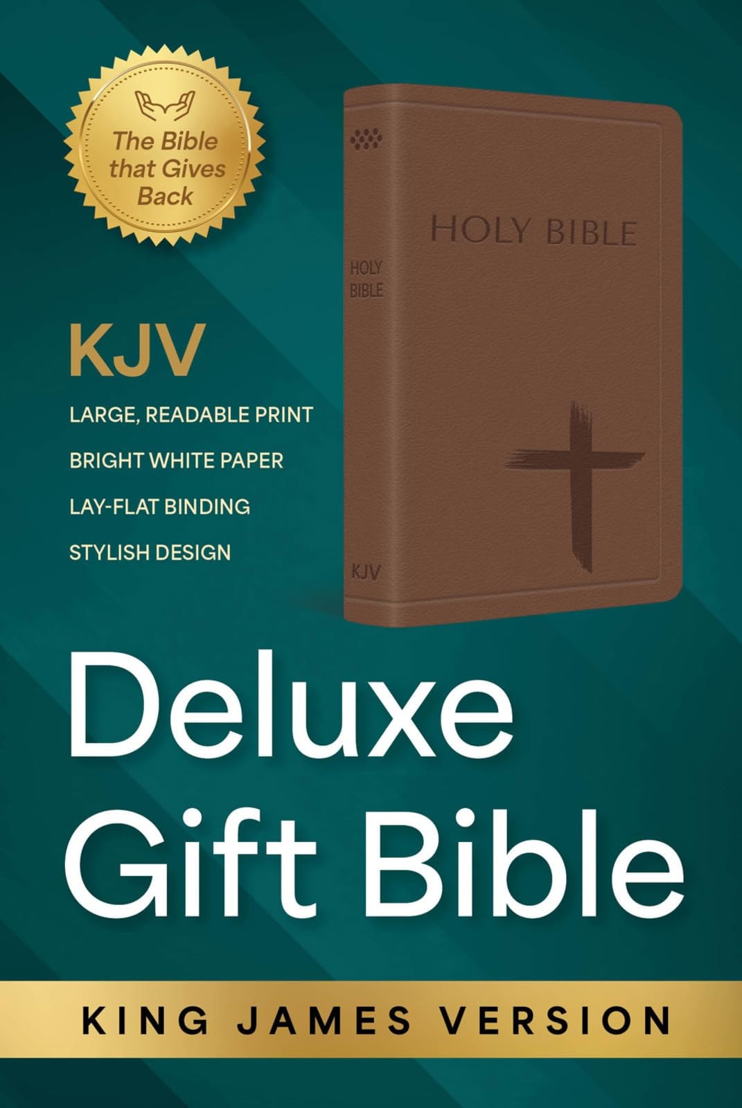KJV Holy Bible: Deluxe Gift Bible - Brown Cross King James Version Bible