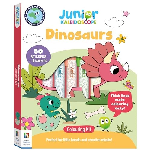 (New Sept) Jr Kaleidoscope Colouring Kit Dinosaurs