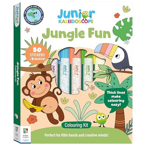 (New Sept) Jr Kaleidoscope Colouring Kit Jungle